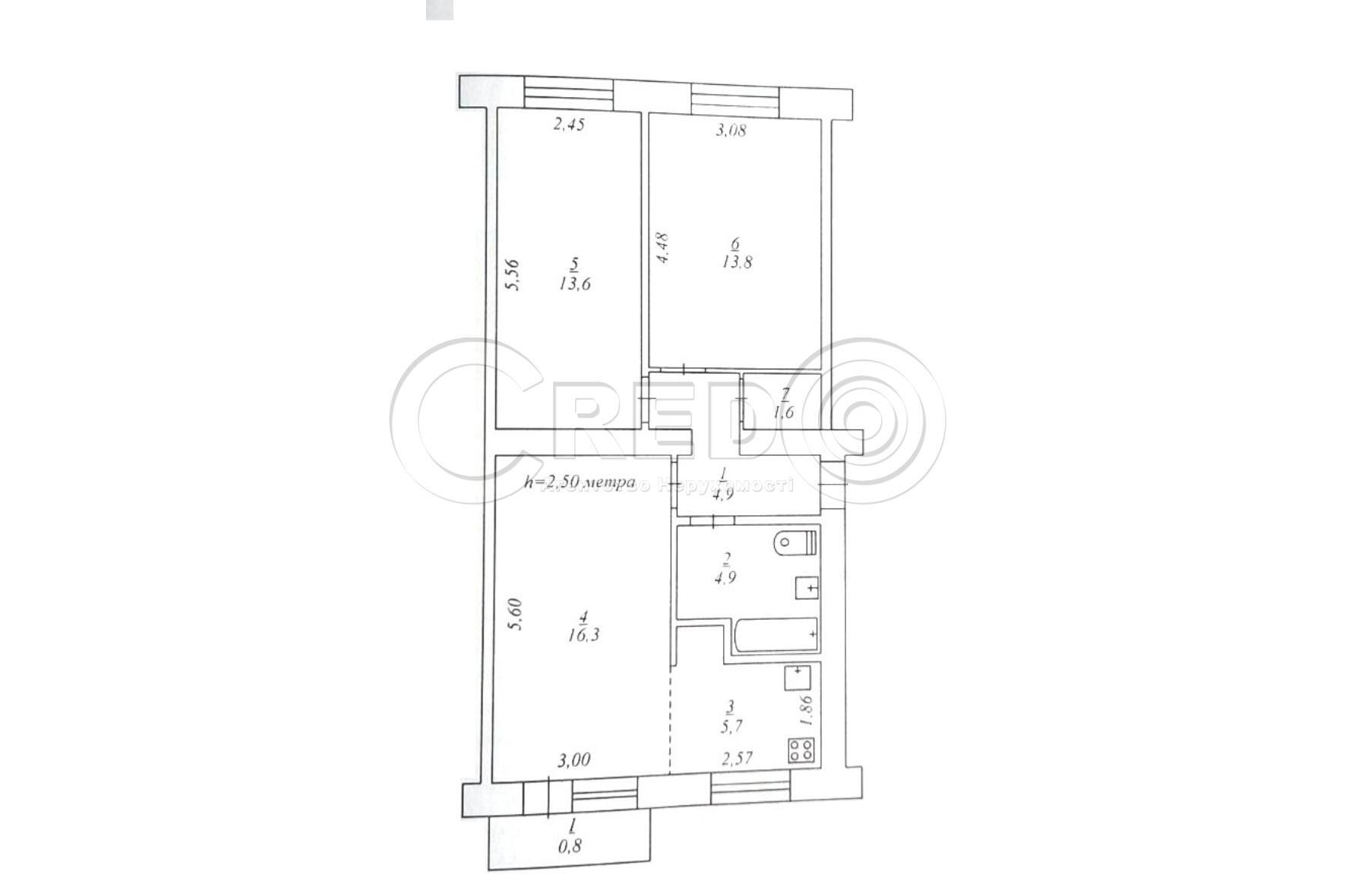 Продаж 3-кімнатної квартири 62.8 м², Качалова вул.