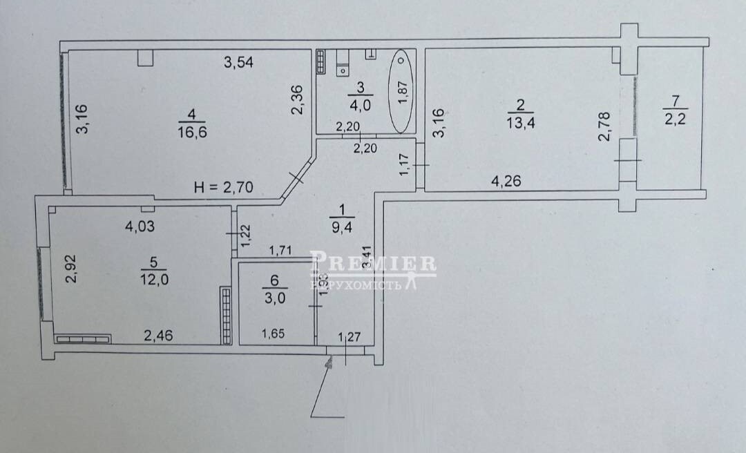 Продажа 2-комнатной квартиры 62 м², Генерала Бочарова ул.