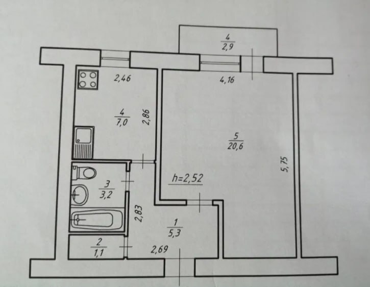 Продаж 1-кімнатної квартири 40.1 м², Роменська вул.