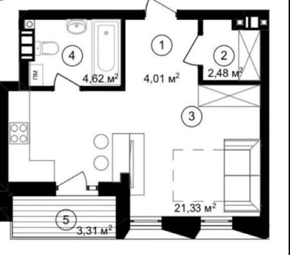 Продаж смарт квартири 34 м², Болсуновська вул., 8