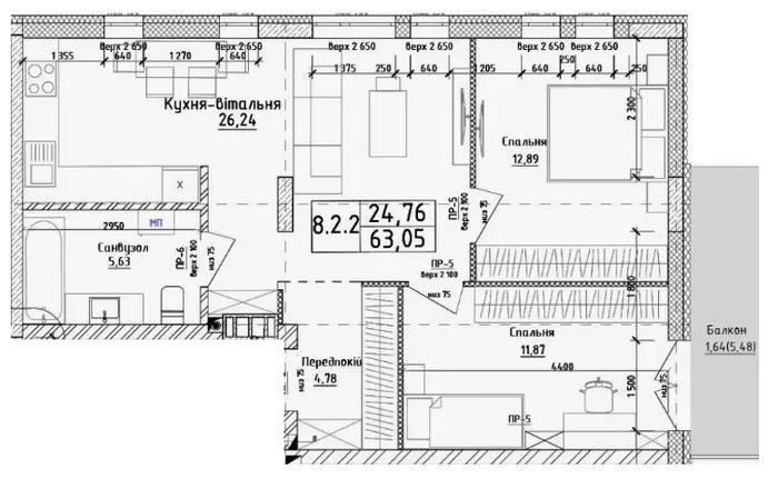 Продаж 2-кімнатної квартири 64 м², Болсуновська вул., 8