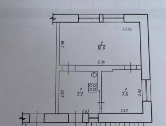 Продаж 1-кімнатної квартири 30.8 м², 2-а Староріченська вул.