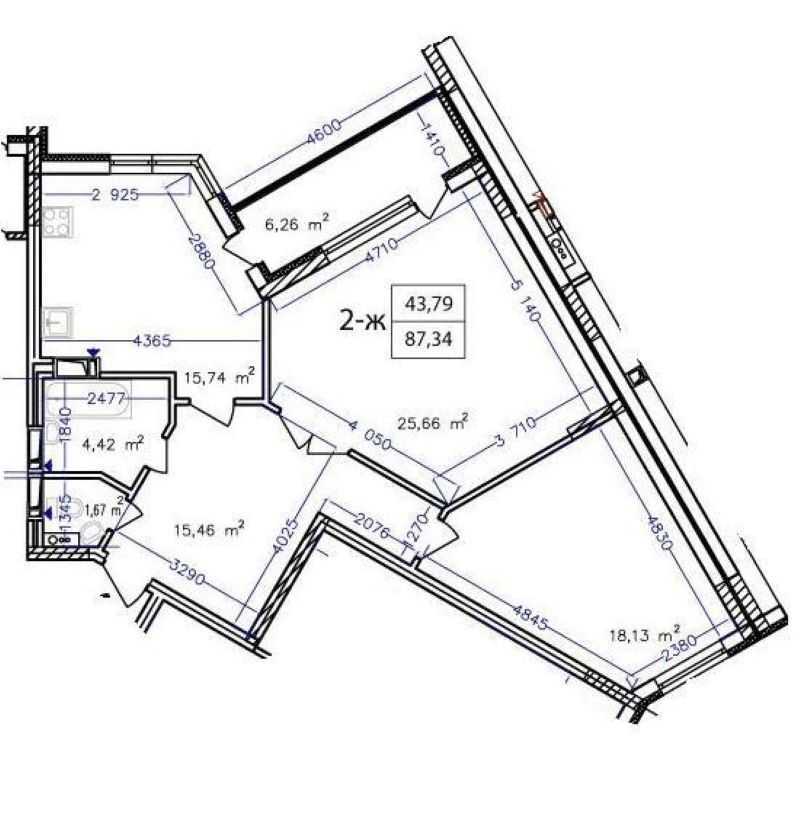 Продаж 2-кімнатної квартири 87 м², Єлизавети Чавдар вул., 1