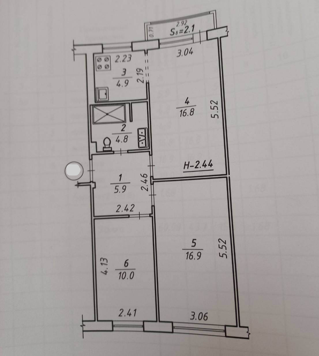 Продаж 3-кімнатної квартири 61.4 м², Металургів вул.