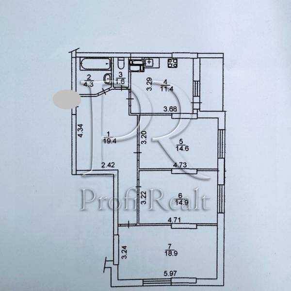 Продажа 3-комнатной квартиры 87 м², Тбилисский пер., 1/26