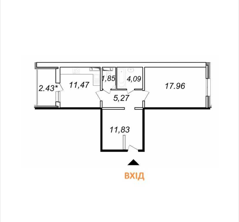 Продаж 1-кімнатної квартири 55 м², Сергія Данченка вул., 5