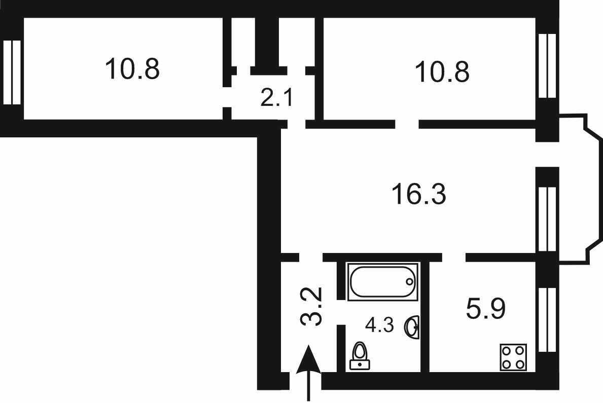 Продажа 3-комнатной квартиры 58 м², Петра Нищинского ул., 12