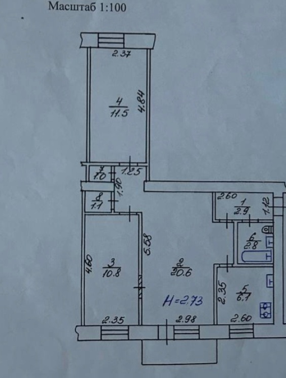 Продаж 3-кімнатної квартири 58 м², Олександрівський просп., 126