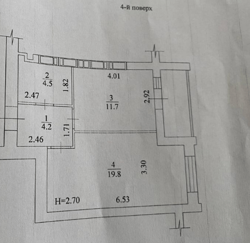 Продажа 1-комнатной квартиры 43 м²