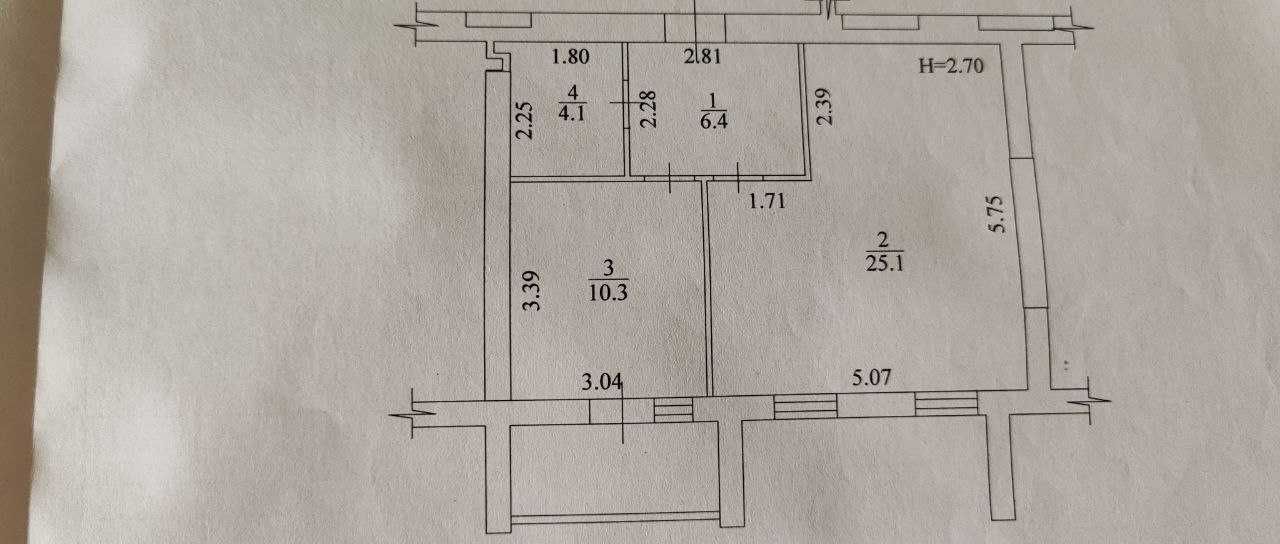 Продаж 1-кімнатної квартири 47 м²