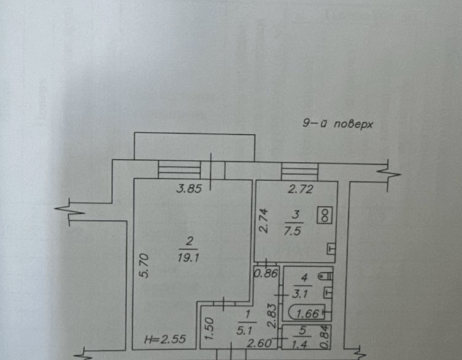 Продажа 1-комнатной квартиры 39 м²