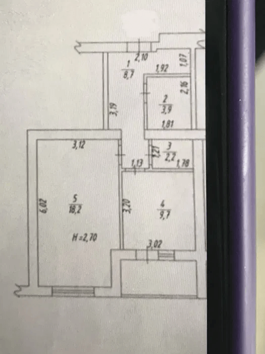 Продажа 1-комнатной квартиры 44.7 м²