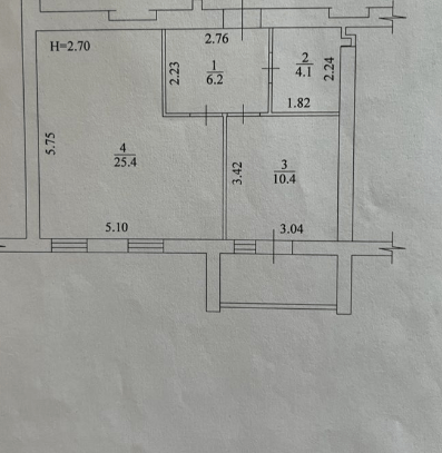 Продажа 1-комнатной квартиры 49 м²