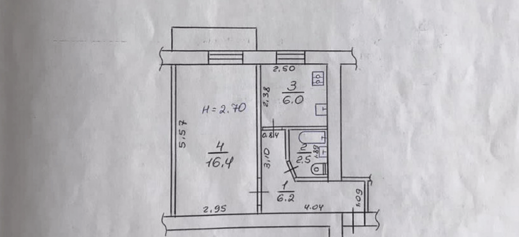 Продаж 1-кімнатної квартири 31.9 м²