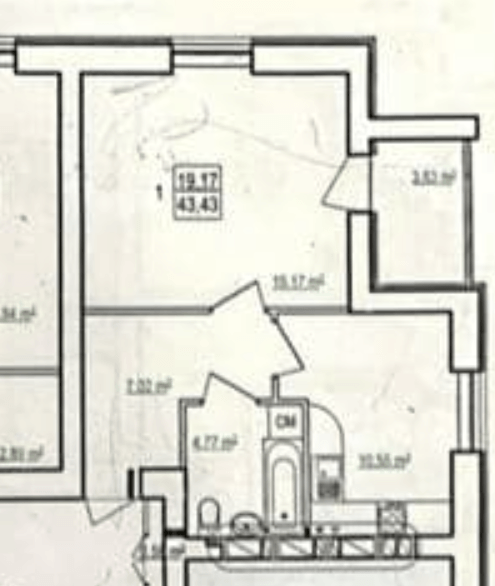 Продажа 1-комнатной квартиры 45 м²