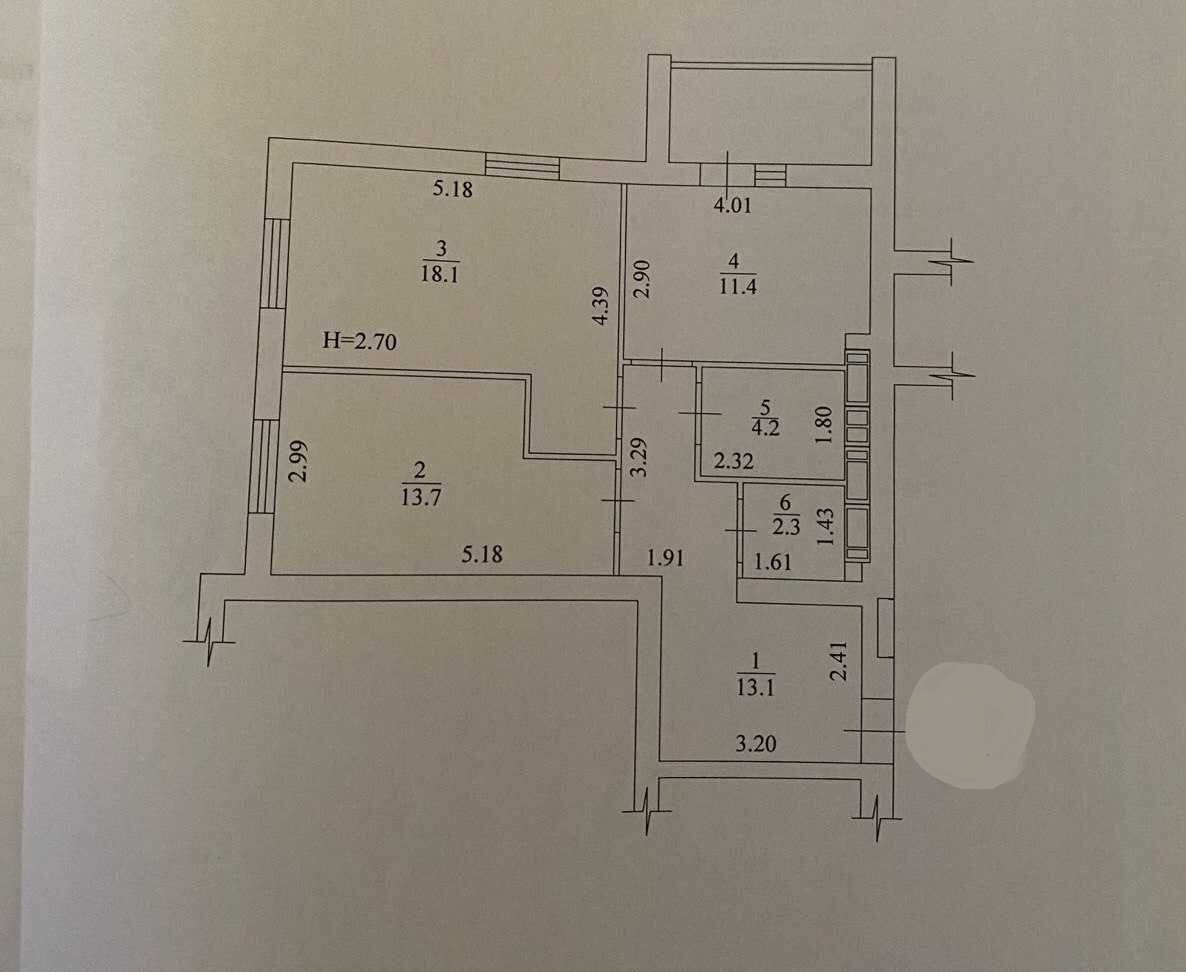 Продаж 2-кімнатної квартири 64 м²