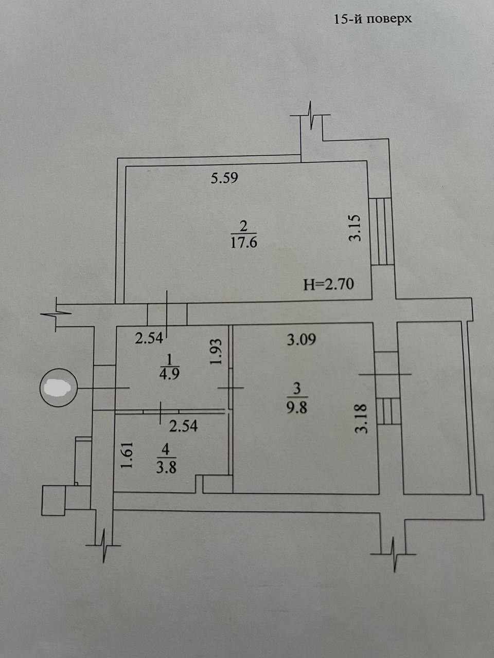 Продажа 1-комнатной квартиры 39 м²