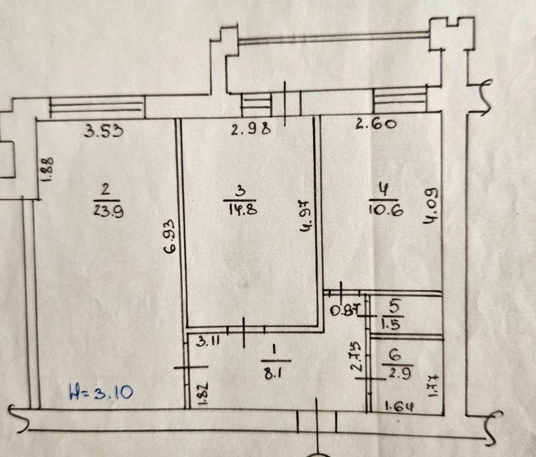 Продаж 2-кімнатної квартири 65 м²