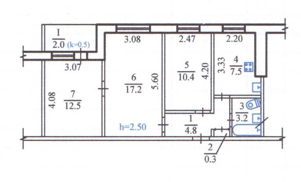 Продажа 3-комнатной квартиры 58 м², Героев Днепра ул., Мануйлівський, 75