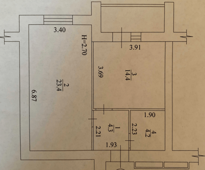 Продаж 1-кімнатної квартири 48 м²