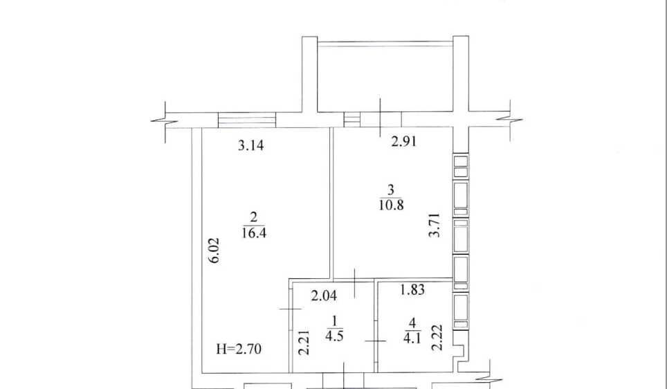 Продаж 1-кімнатної квартири 38 м²