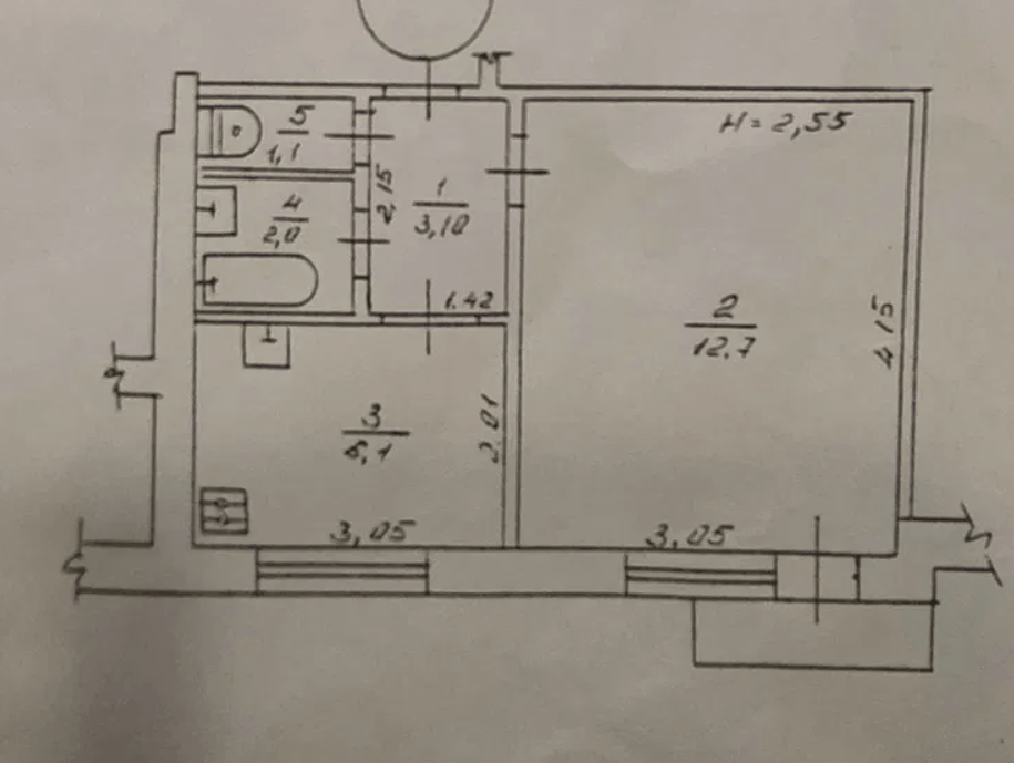 Продаж 1-кімнатної квартири 26 м²