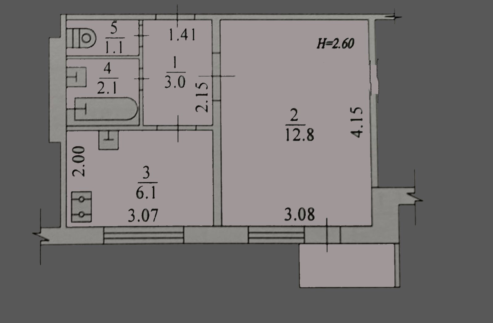 Продаж 1-кімнатної квартири 26.5 м²