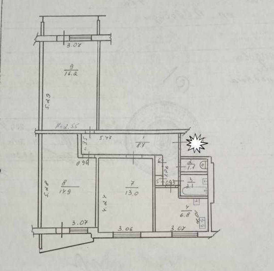 Продаж 3-кімнатної квартири 65 м²