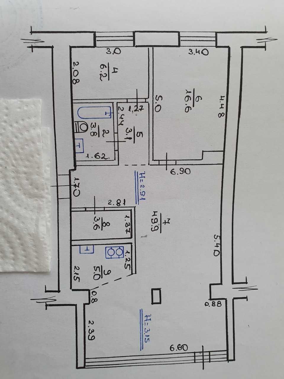 Оренда 3-кімнатної квартири 88 м²