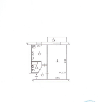 Продаж 1-кімнатної квартири 30 м²