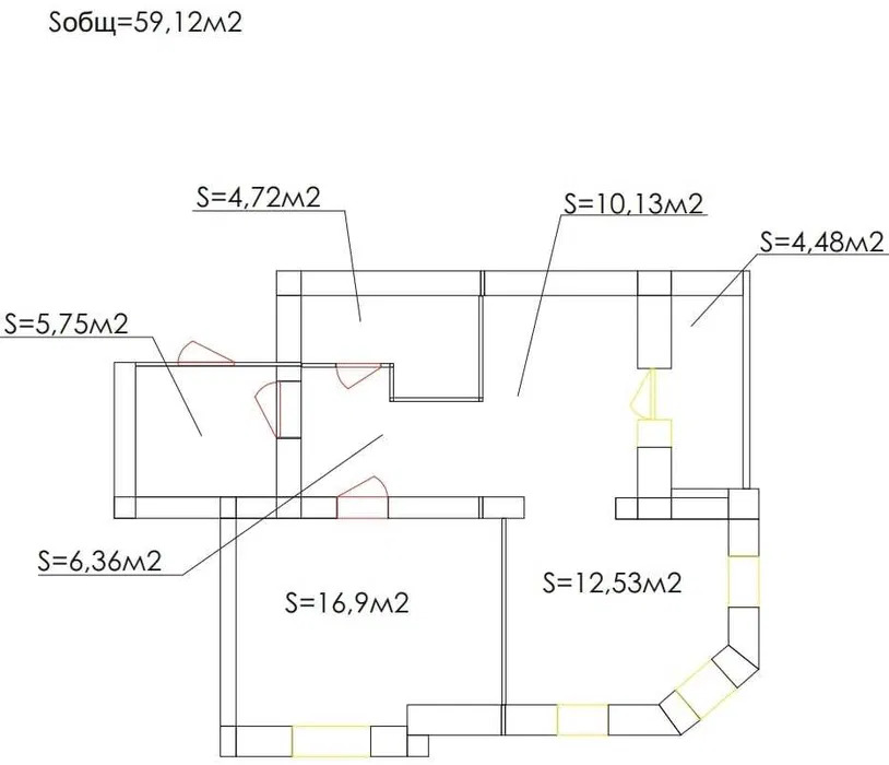 Продажа 2-комнатной квартиры 59 м²