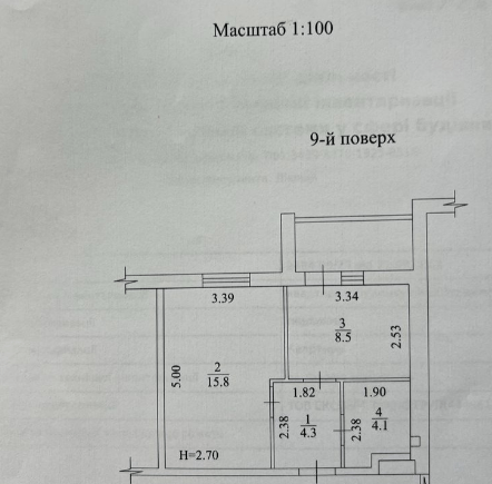 Продажа 1-комнатной квартиры 34 м²