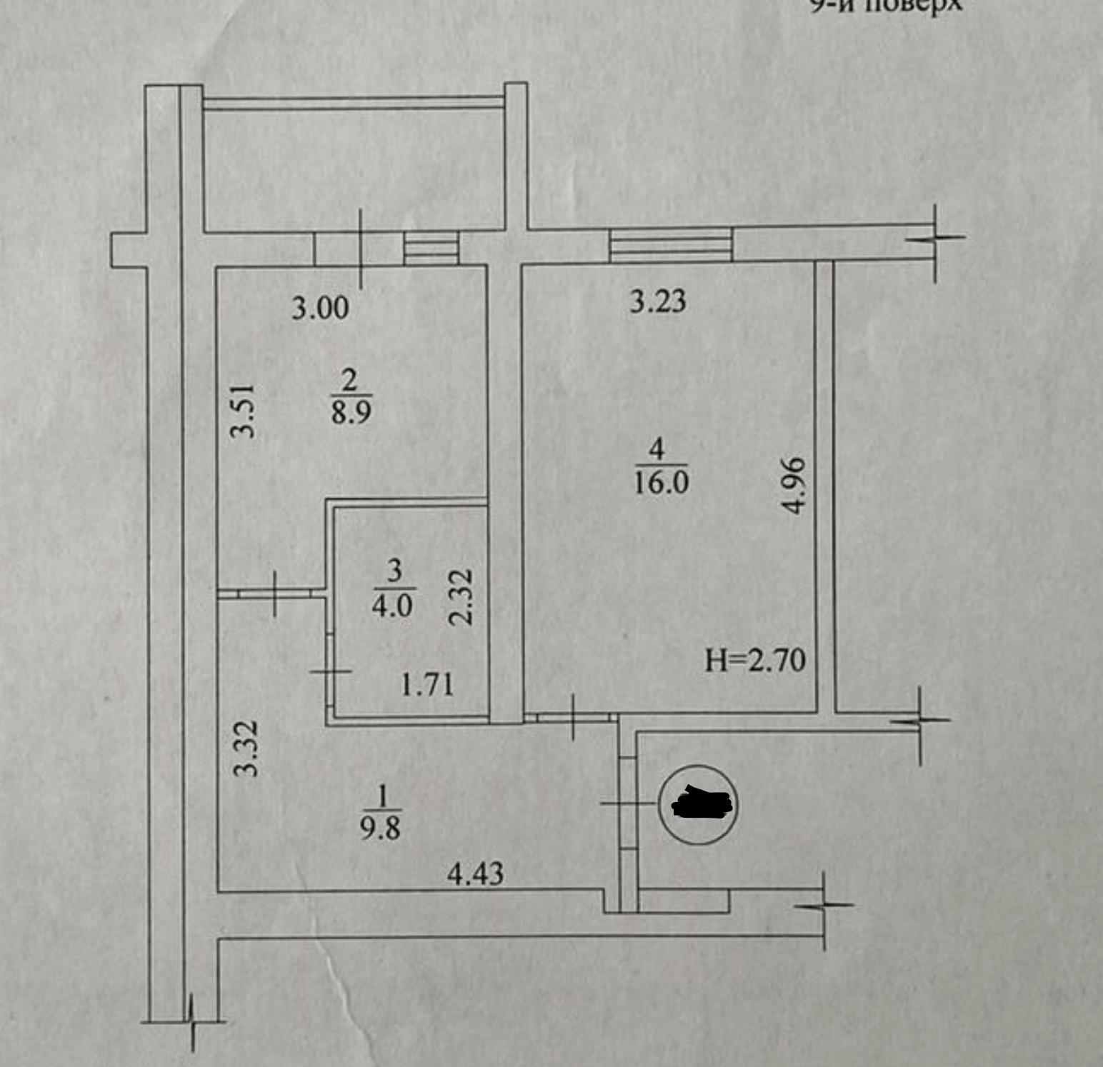 Продаж 1-кімнатної квартири 41 м²