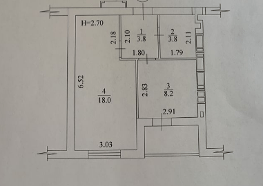 Продаж 1-кімнатної квартири 37 м²