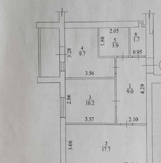 Продажа 2-комнатной квартиры 54 м²