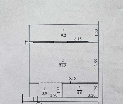 Продаж 1-кімнатної квартири 36 м²