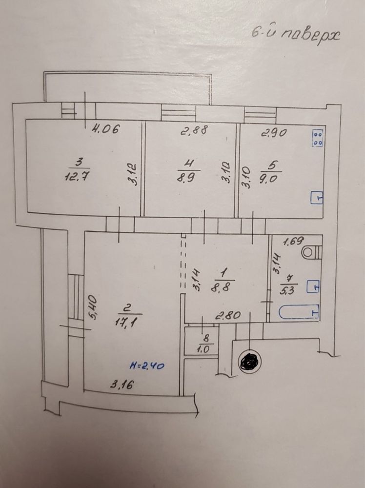 Продаж 3-кімнатної квартири 70 м²