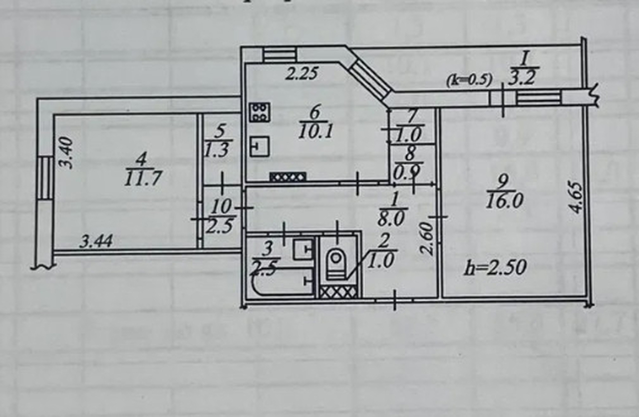 Продажа 2-комнатной квартиры 58 м², Мира просп., 71