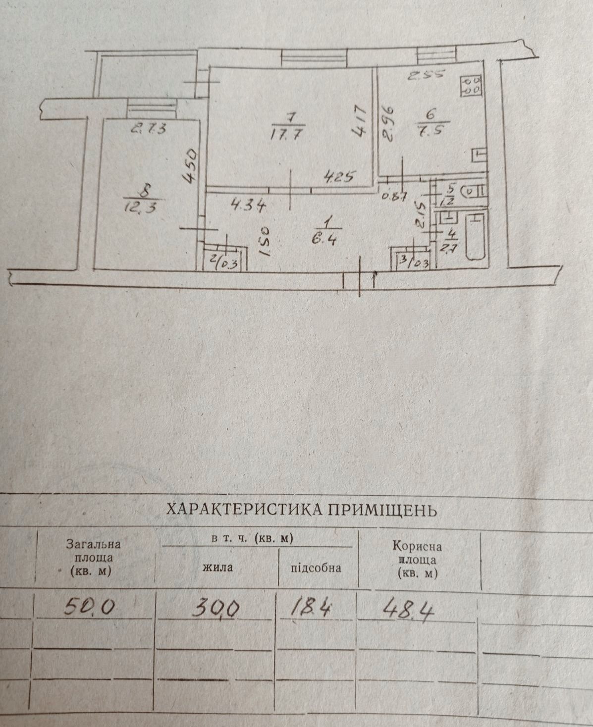 Продаж 2-кімнатної квартири 50 м²