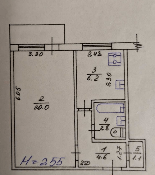 Продаж 1-кімнатної квартири 35 м²