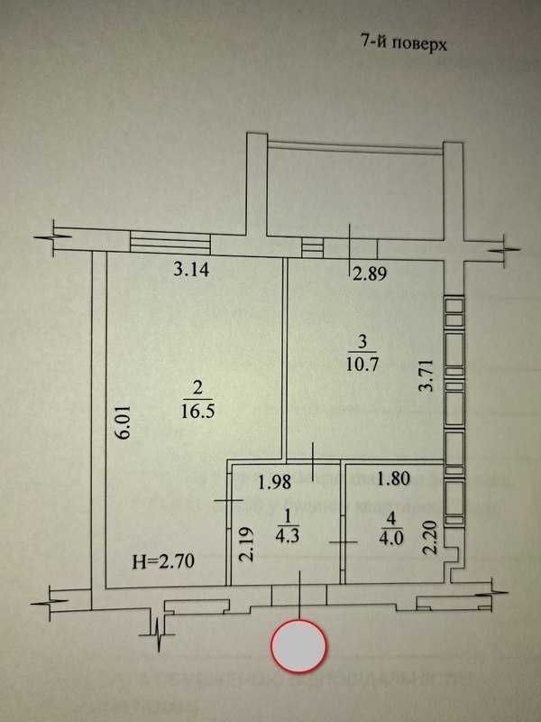 Продаж 1-кімнатної квартири 38 м²