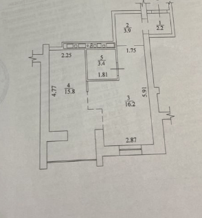 Продаж 1-кімнатної квартири 43 м²