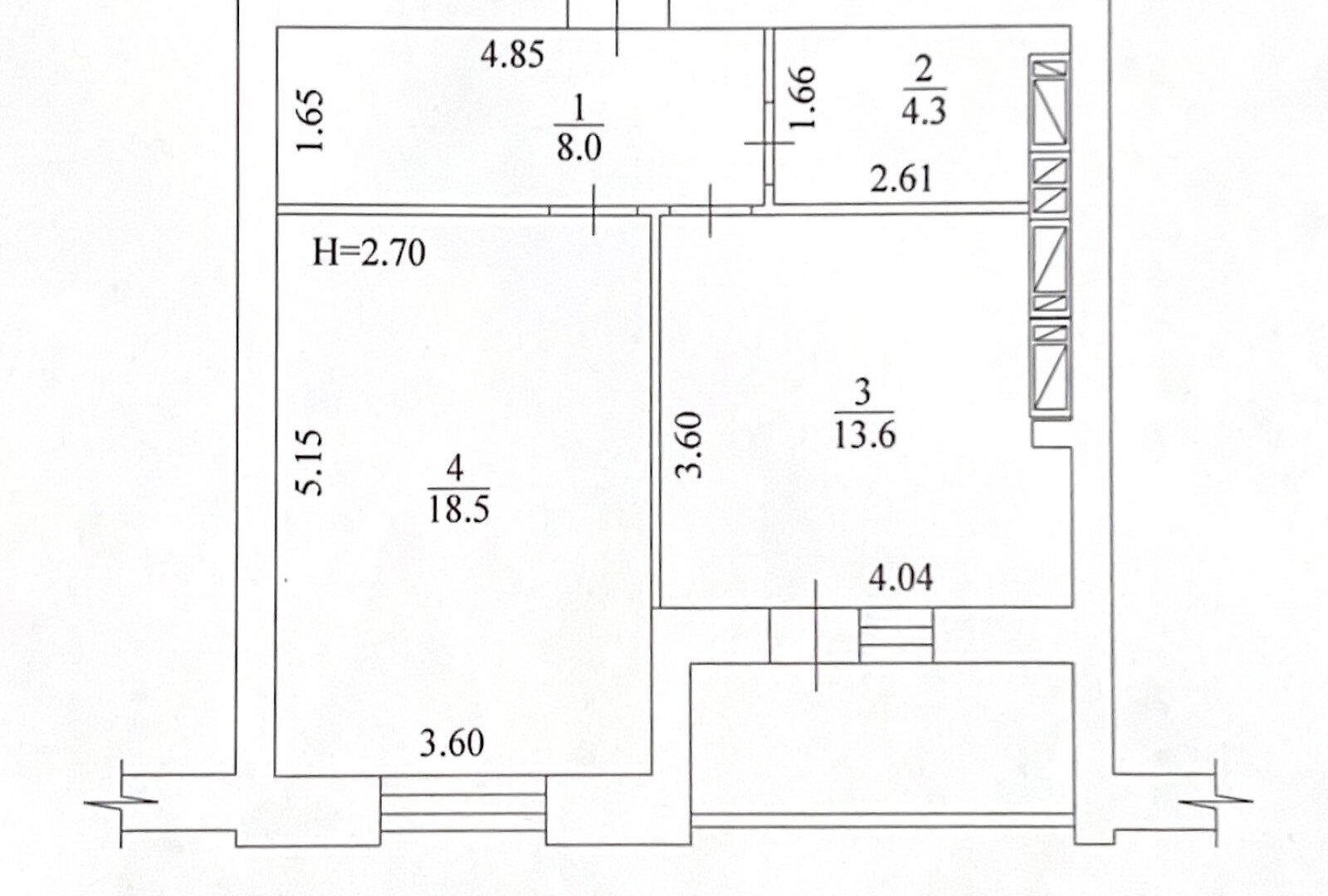 Продаж 1-кімнатної квартири 47 м²