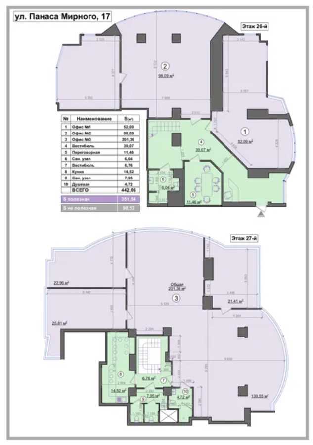 Аренда офиса 442 м², Панаса Мирного ул., 17