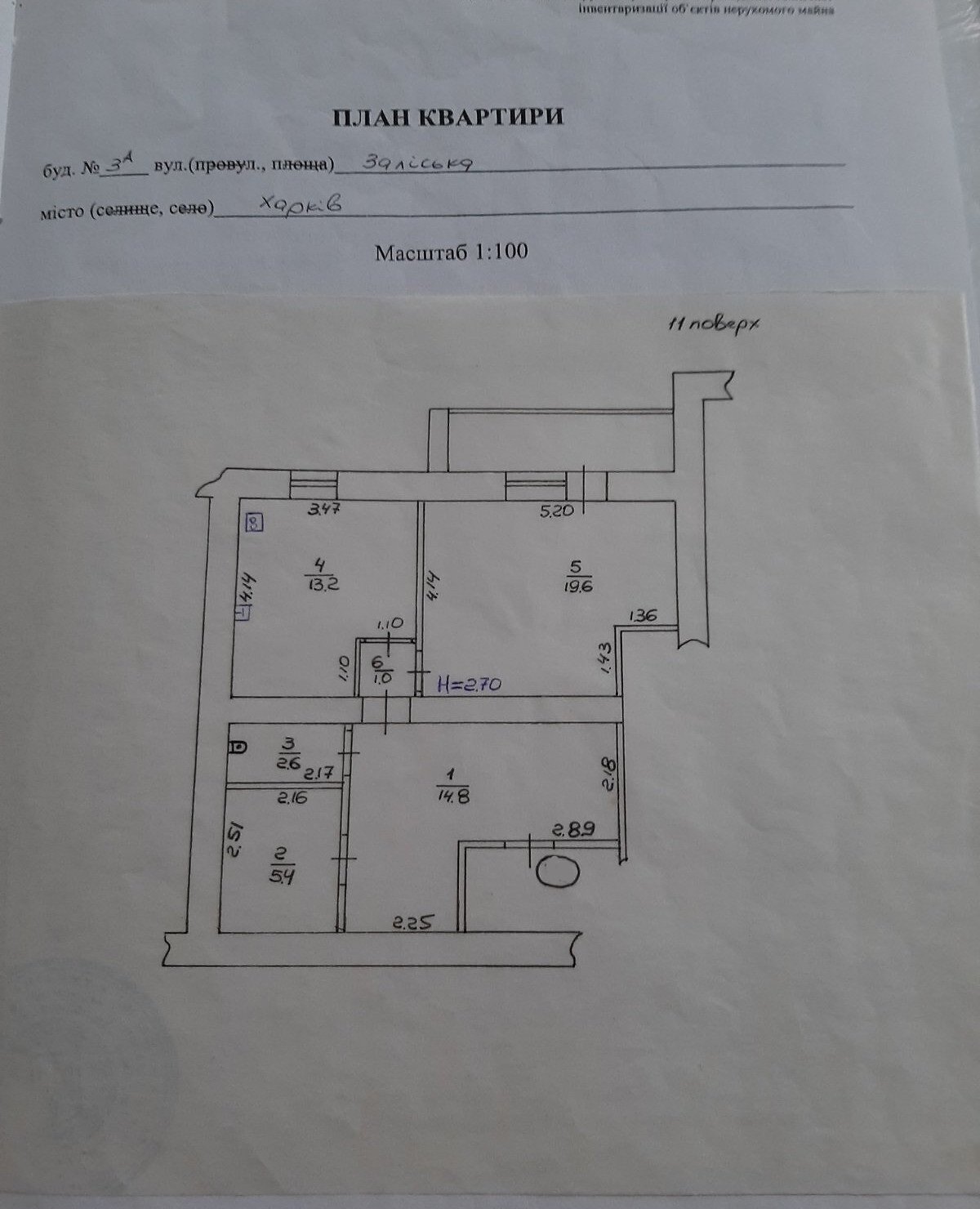 Продаж 1-кімнатної квартири 60 м²