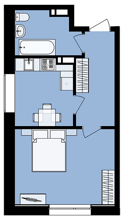 Продаж 1-кімнатної квартири 38 м²