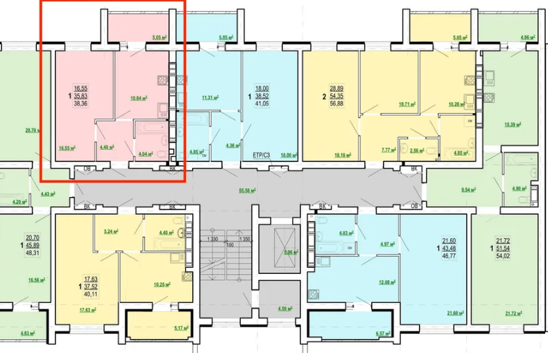 Продажа 1-комнатной квартиры 38 м²