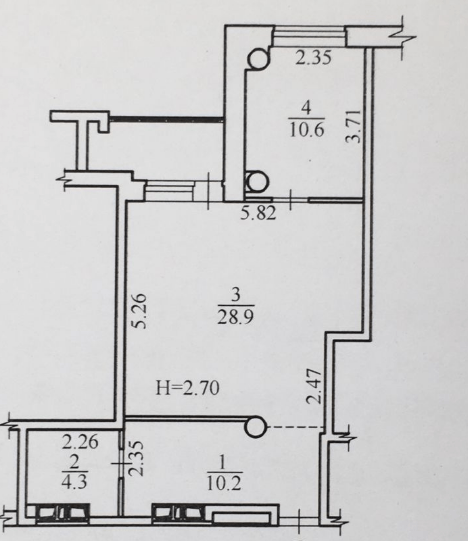 Продаж 2-кімнатної квартири 58 м²