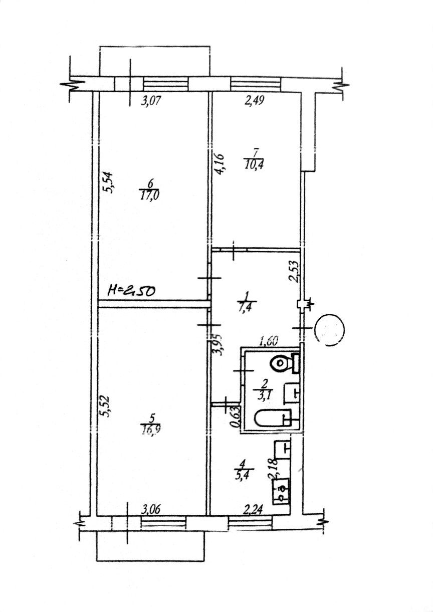 Продаж 3-кімнатної квартири 68 м²