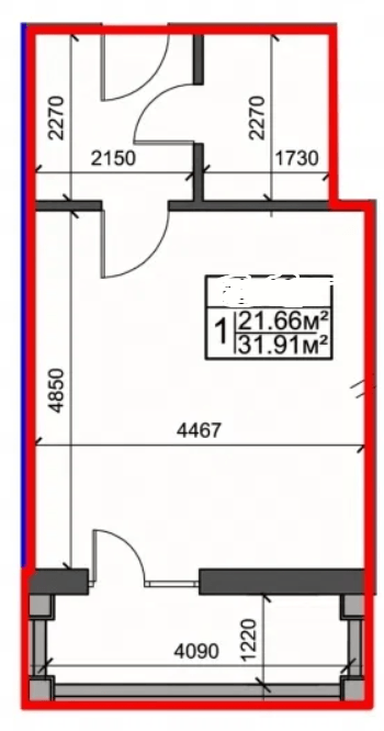 Продаж 1-кімнатної квартири 32 м²